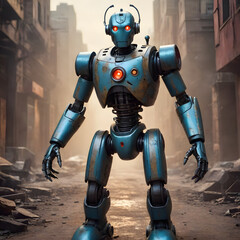 character robot in the dark illustration 3d