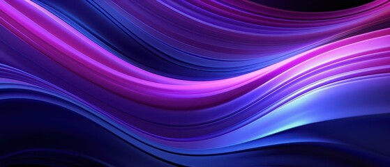 Abstract 3D waves with purple and blue highlights,