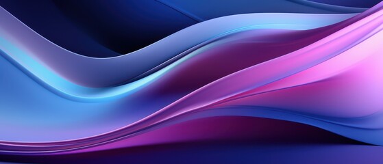 Obraz premium Smooth flowing 3D lines in purple and blue,