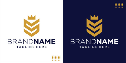 Creative Logo Letter S Shield and Crown, Design Inspiration, Illustration, Vector