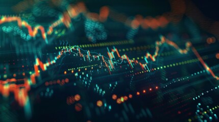 Technical analysis concept. Charts and graphs revealing patterns and trends in stock market data.