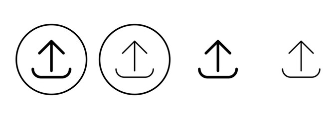 Upload icon set. load data symbol