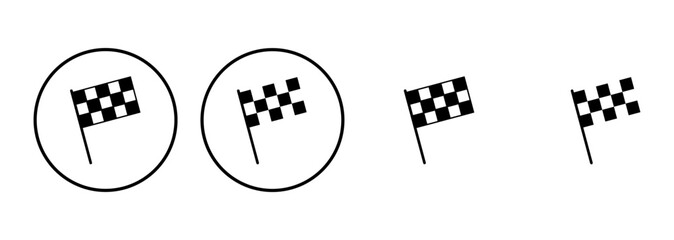 Racing flag icon set. race flag icon.Checkered racing flag icon