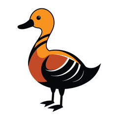 Solid color Fulvous Whistling Duck animal vector design