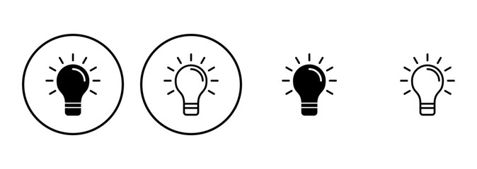 Lamp icon set. Light bulb icon vector. idea symbol.