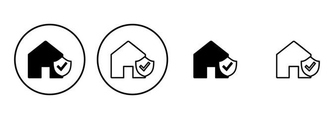 House insurance icon set. house protection icon.