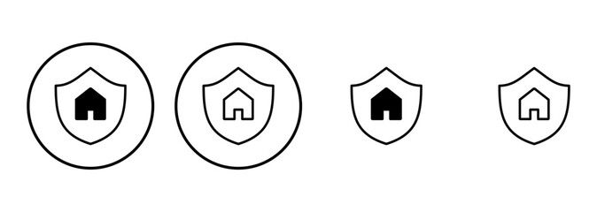 Home insurance icon set. home protection icon