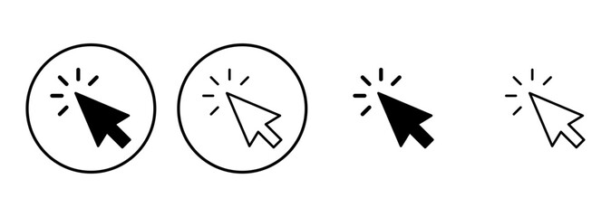 Click icon set. pointer arrow icon. cursor icon vector