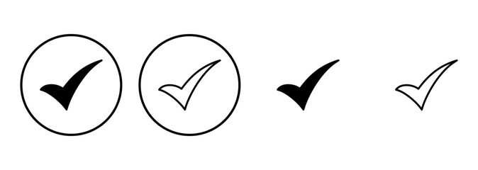 Check mark icon set. Check mark icon. Tick mark symbol vector