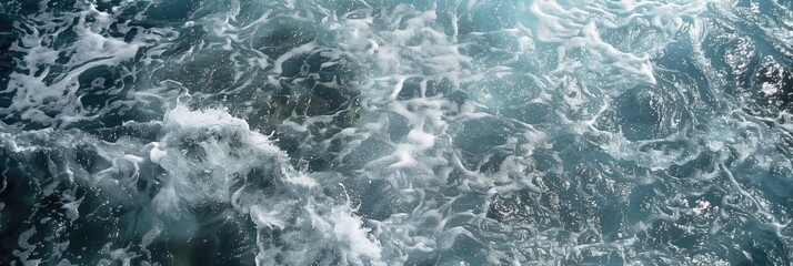 Obraz premium Abstract turbulent ocean waves water surface texture. Background, wallpaper, poster, banner design with copyspace
