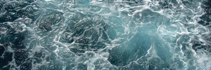 Fototapeta premium Abstract turbulent ocean waves water surface texture. Background, wallpaper, poster, banner design with copyspace