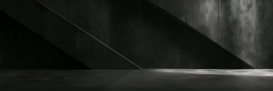 Abstract empty concrete space with geometric shapes, contemporary architecture background