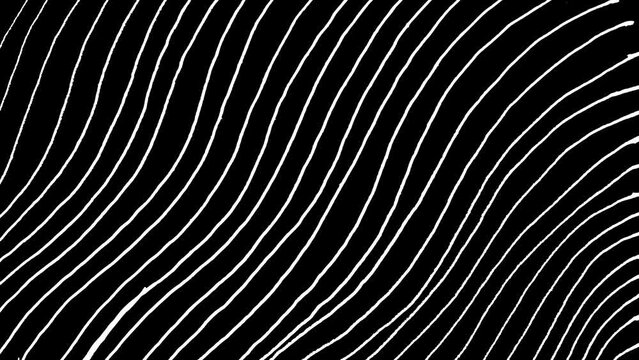 White wiggly hand drawn curvy doodle pattern lines overlay animation 3