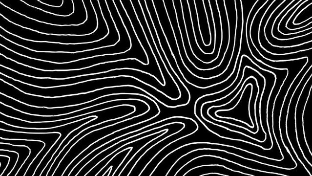 White wiggly hand drawn curvy doodle pattern lines overlay animation 1