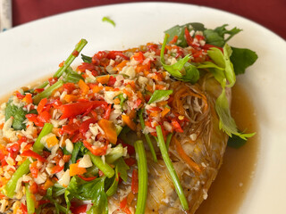 Red Tilapia Fish In Spicy Lime Soup