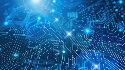 Fototapeta premium Electronic circuit board. Technology Concept ,Microchip CPU Processor Circuit Board. Digital Line