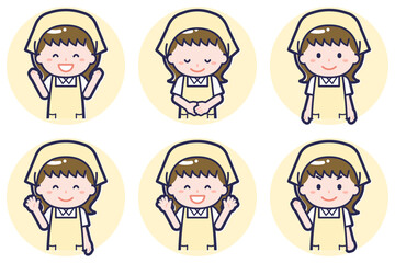 女性ハウスキーパーのポーズセット_02