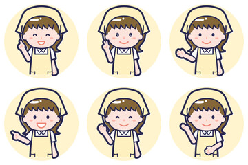 女性ハウスキーパーのポーズセット_03