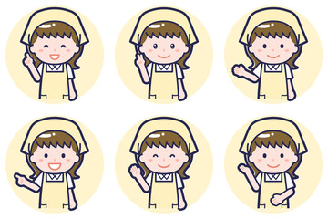 女性ハウスキーパーのポーズセット_03