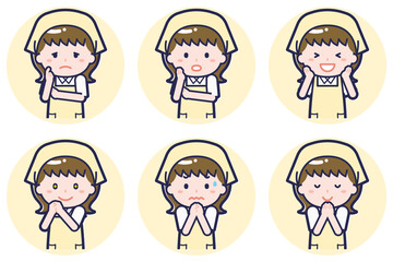 女性ハウスキーパーのポーズセット_04