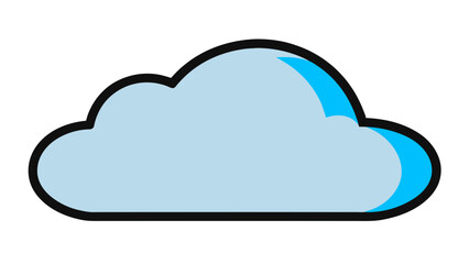 Fototapeta premium Cloud graphic on the background, Minimalistic cloud shape on the background representing a weather-related feature or application.