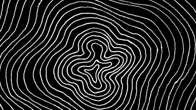 White wiggly hand drawn curvy doodle pattern lines overlay animation 4