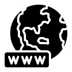 world wide web internet glyph icon