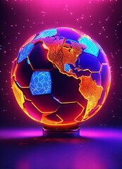 world football world football neon 4k 8k