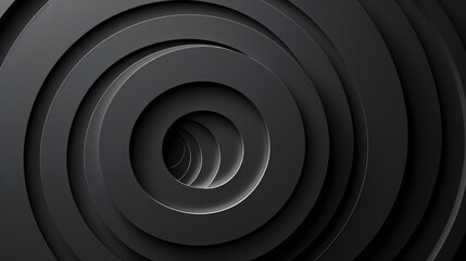 Abstract black and white concentric circles pattern, minimal geometric background.