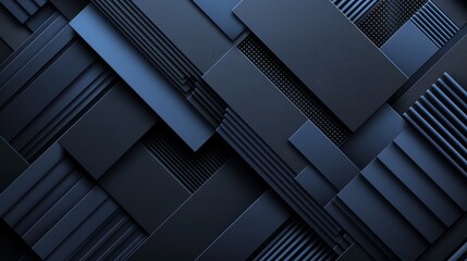 Abstract geometric pattern with dark blue and black rectangles.