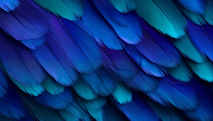 Fototapeta premium blue green purple feather