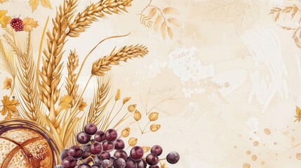 Template with a Shavuot-themed layout for event announcements, isolated on a white background