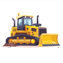 Bulldozer illustration isolated on white background