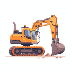 Excavator illustration isolated on white background