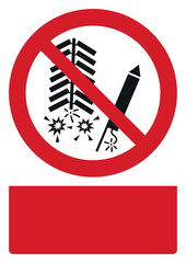 iso prohibition safety signs v2 not set off fireworks your custom message here portrait size a4/a3/a2/a1	
