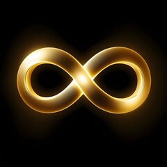 3d golden infinity symbol