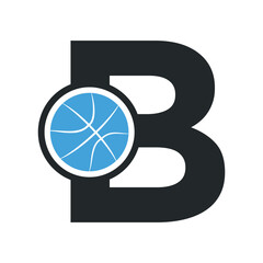 Initial Basketball Logo combine with letter B vector template