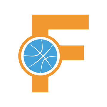recommend clip art: Initial Basketball Logo combine with letter F vector template