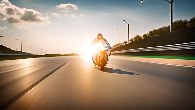 Motorcycle Racing on a Sunny Day Generative AI
