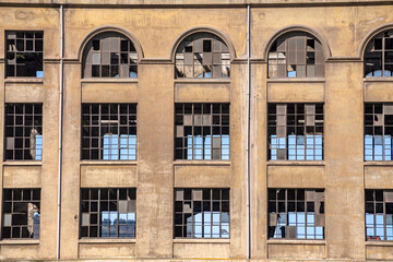 An old abandoned construction on the outskirts of Bilbao, on the Nervion River.  Basque Country