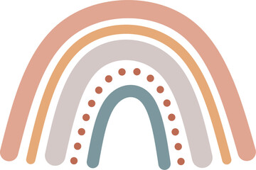 Colorful rainbow boho vector flat illustration. Perfect for baby, newborn, kids, and nursery room decoration.