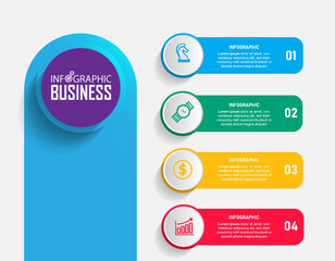 Vector infographic template Business concept 4 step for presentation