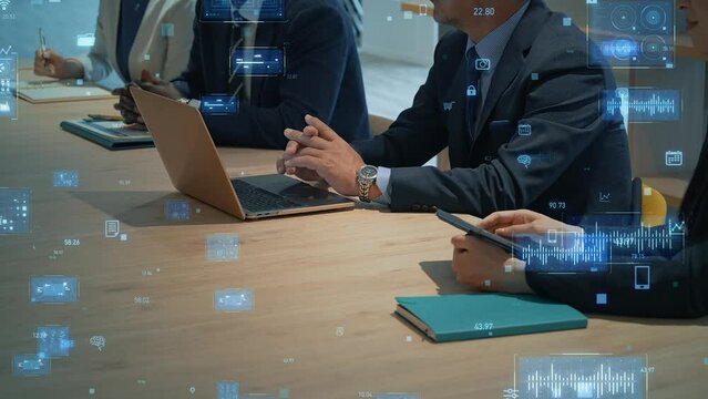 Multinational business people meeting and digital technology concept