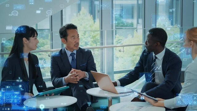 Multinational business people meeting and digital technology concept