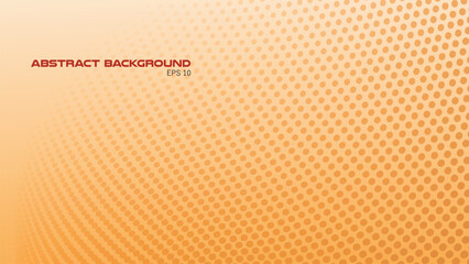 Orange abstract gradient background with polkadot wave pattern for backdrop or presentation