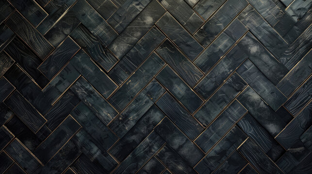 Old black wood parquet background