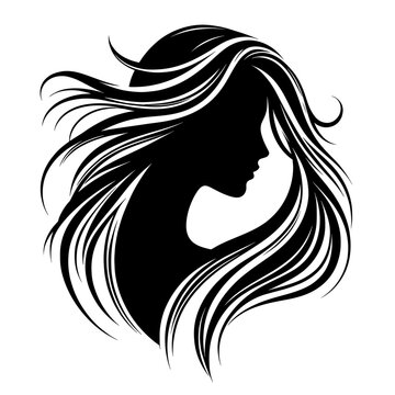 recommend clip art: simple silhouette hair style white background vector