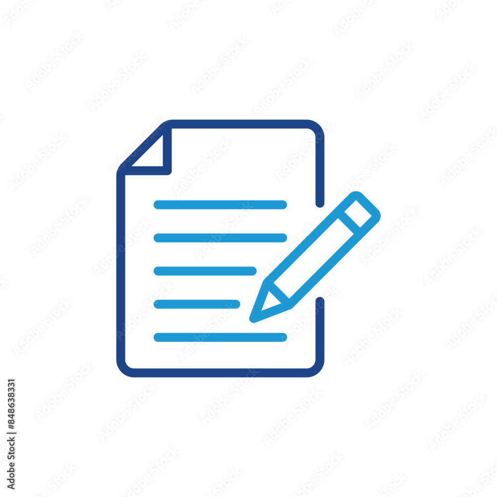 Poster document write icon, document write sign vector
