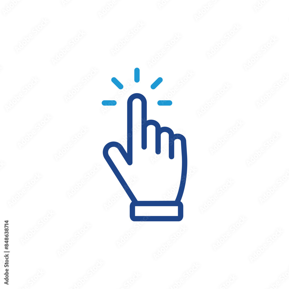 Poster hand cursor click icon vector