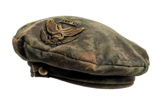 Vintage Camouflage Beret with Eagle Emblem